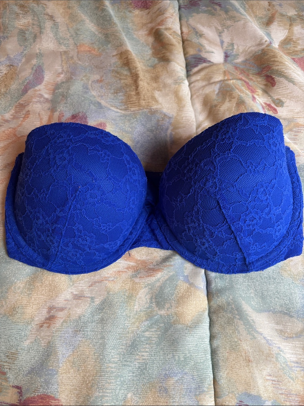 Victoria's Secret Lace Strapless Bandeau - Cobalt Blue